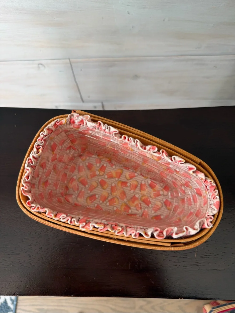 Longaberger Candy Corn Basket Halloween basket liner protector